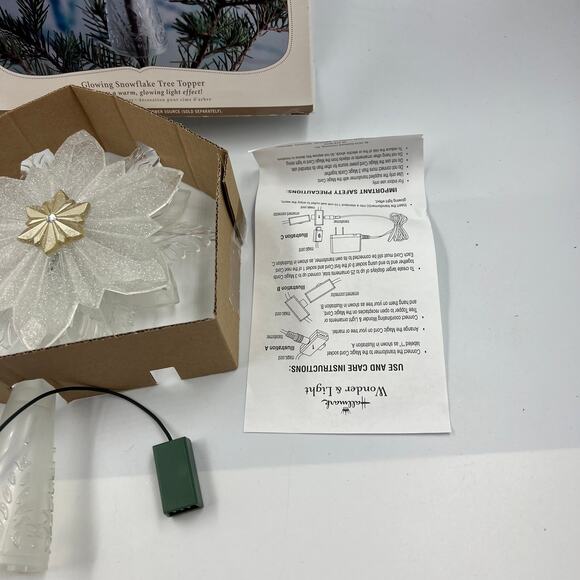 2010 Hallmark Wonder & Light Glowing Snowflake Tree Topper NEW Christmas - Picture 4 of 10